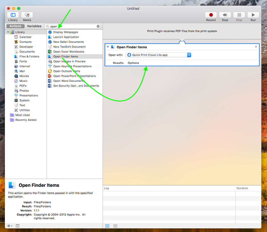 zip a files with automator for mac